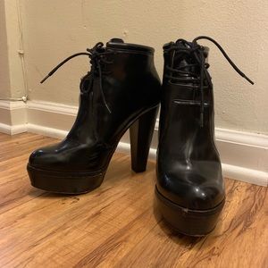 Forever 21 Patent Faux Leather Ankle Booties